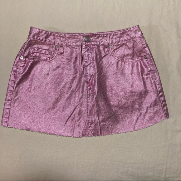 Wild Fable Metallic Pink Mini Skirt | Shimmery | Festival - Picture 2 of 16